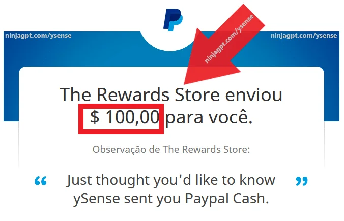 Prova de pagamento do ySense